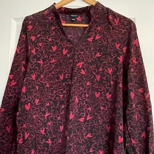 ❤️ Valentine’s Day Heart Print Blouse | RW&Co | Size M